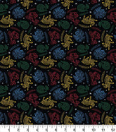 Gryffindor, Slytherin, Hufflepuff and Raven claw Cotton Print Fabric